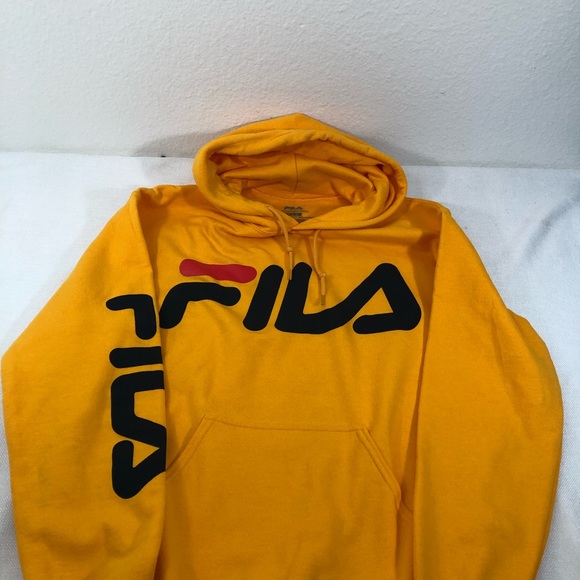 Fila Yellow hoodie unisex sweatshirt Sz medium - Picture 5 of 7
